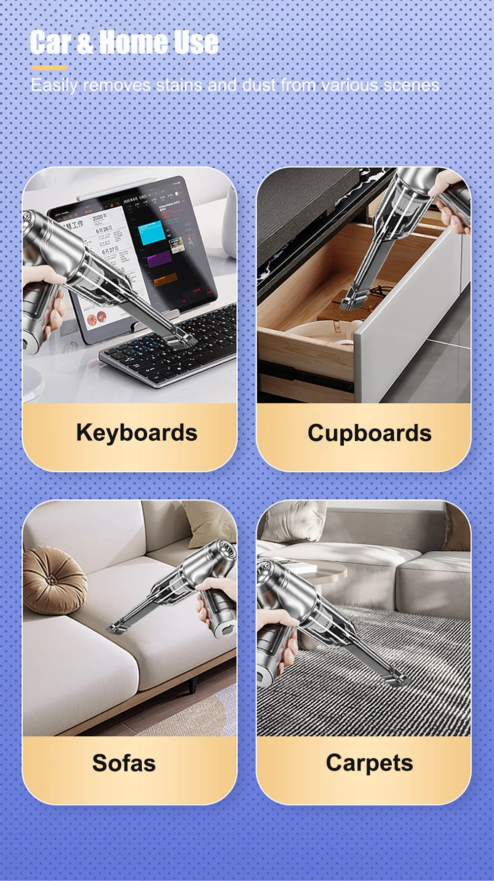 Car Vacuum Cleaner Strong Suction Cleaning