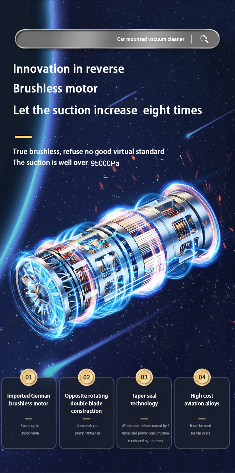 Car Vacuum Cleaner Strong Suction Cleaning