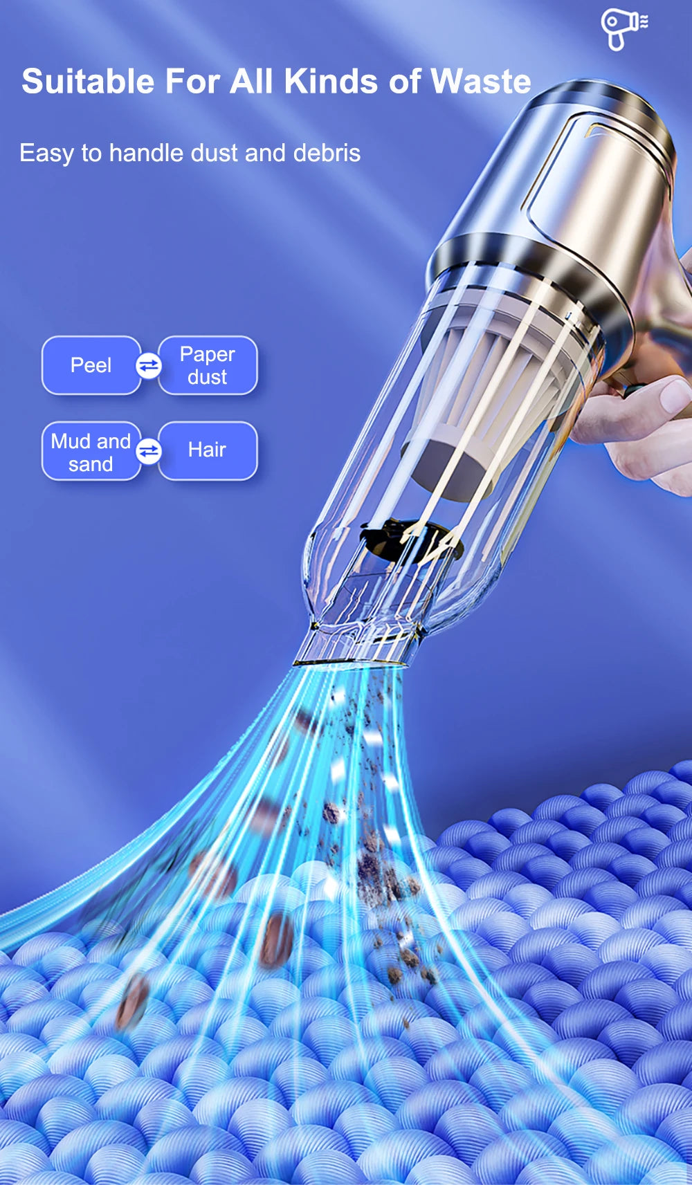 Car Vacuum Cleaner Strong Suction Cleaning